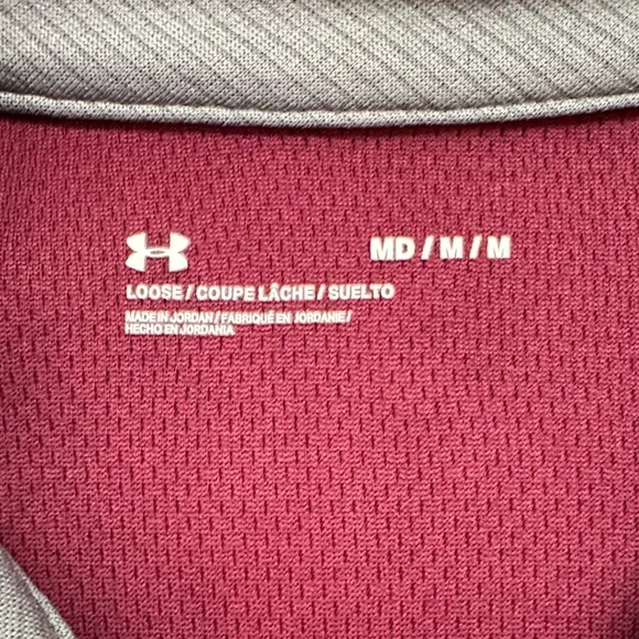 Under Armour Men's Tech Golf Polo Maroon, Size Medium - Picture 10 of 15